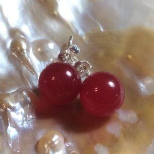 Red Jasper Gemstone 925 Sterling Silver Stud  SG-0019